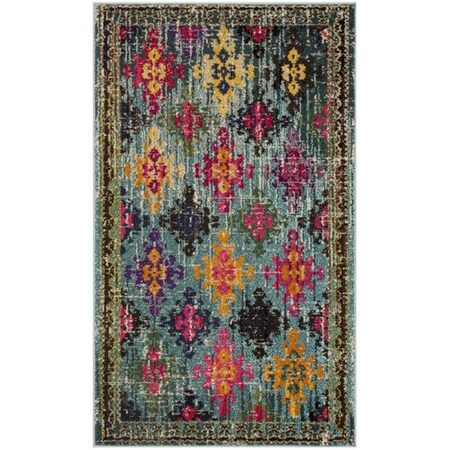 Safavieh 3 x 5 ft. Monaco Power Loomed Rug, Small Rectangle - Blue and Multi Color MNC244N-3